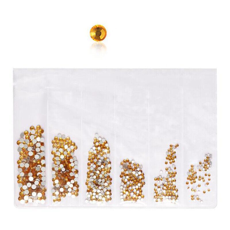 1440Pcs Glitter Rhinestones Crystal Clear Flat Bottom Glass Nail Art Nail Drill - Dark Green