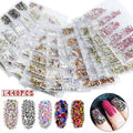 1440Pcs Glitter Rhinestones Crystal Clear Flat Bottom Glass Nail Art Nail Drill - Gold