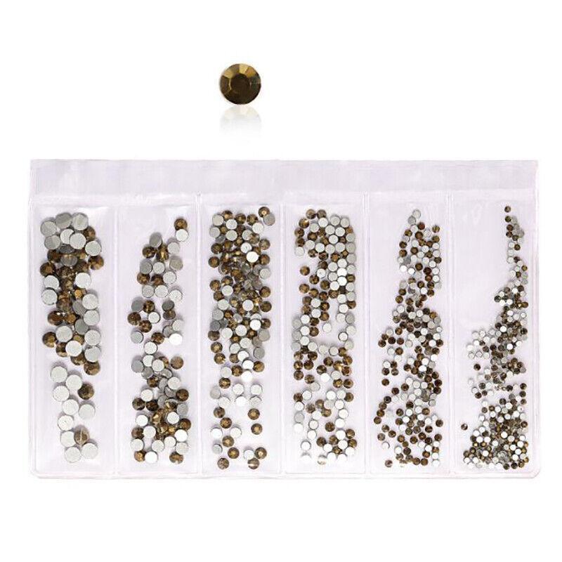 1440Pcs Glitter Rhinestones Crystal Clear Flat Bottom Glass Nail Art Nail Drill - Starry