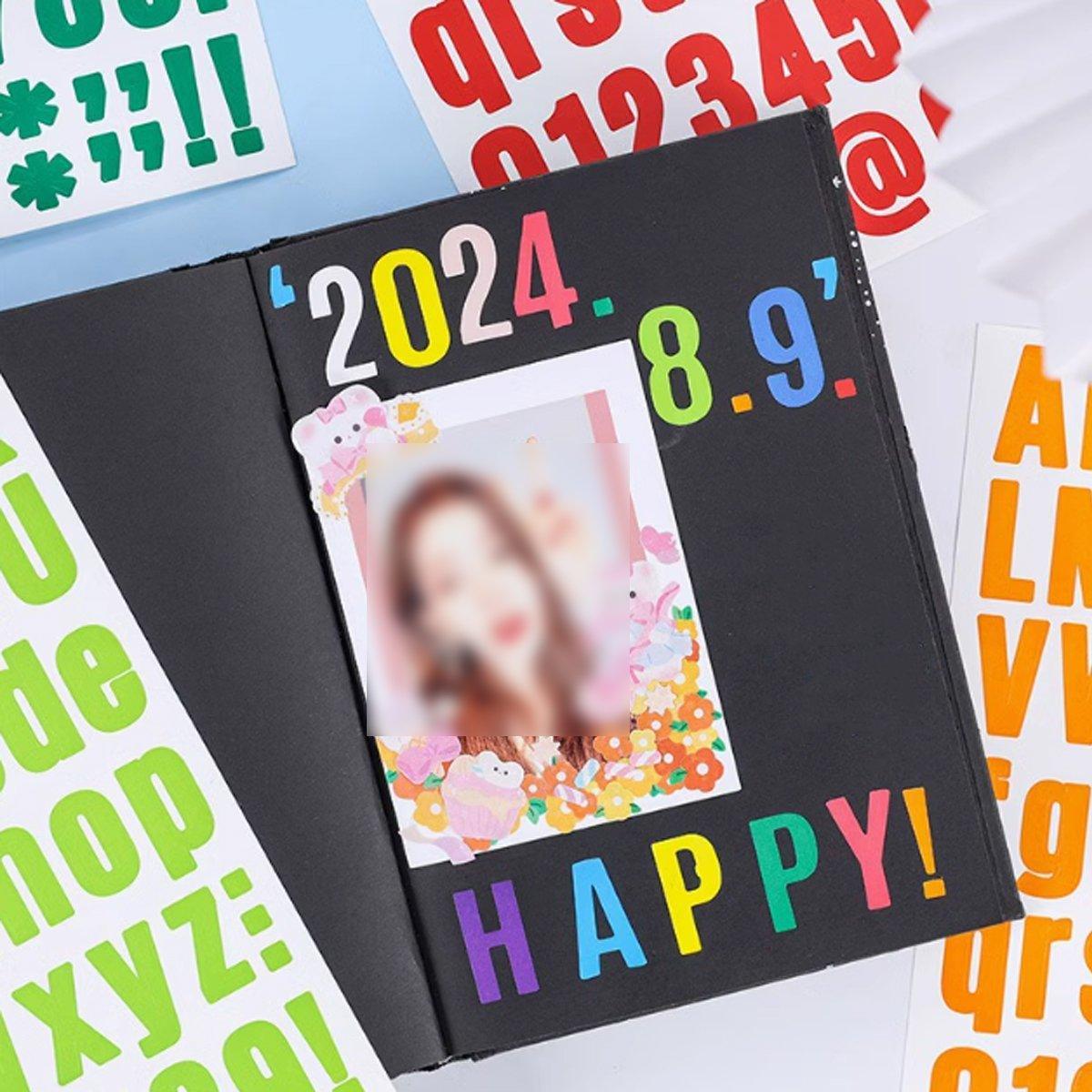 10pcs Letter Stickers Colorful DIY Scrapbooking Water Bottle Greeting Cards - Dark Green