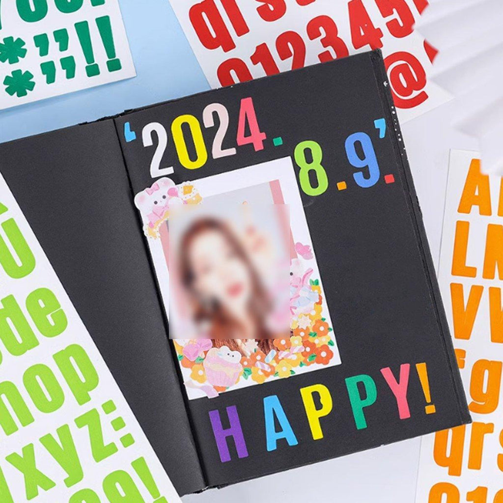 10pcs Letter Stickers Colorful DIY Scrapbooking Water Bottle Greeting Cards - Light Blue