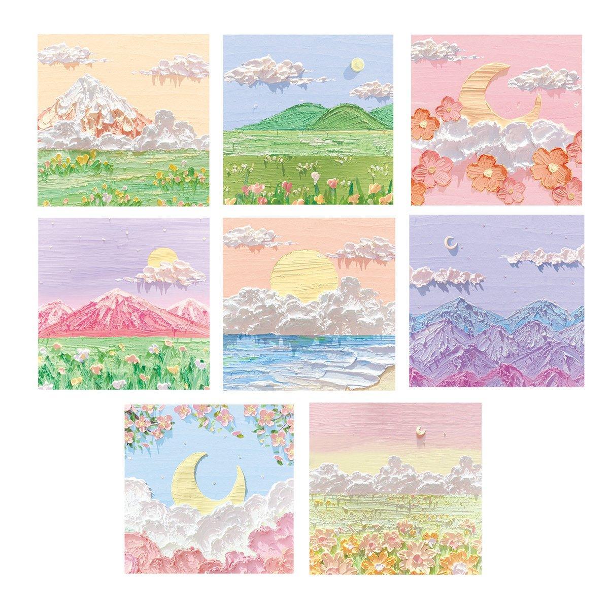 800 Sheets Colorful Oil Painting Sticky Notes Memo Pads Self-Adhesive Notes - 4#