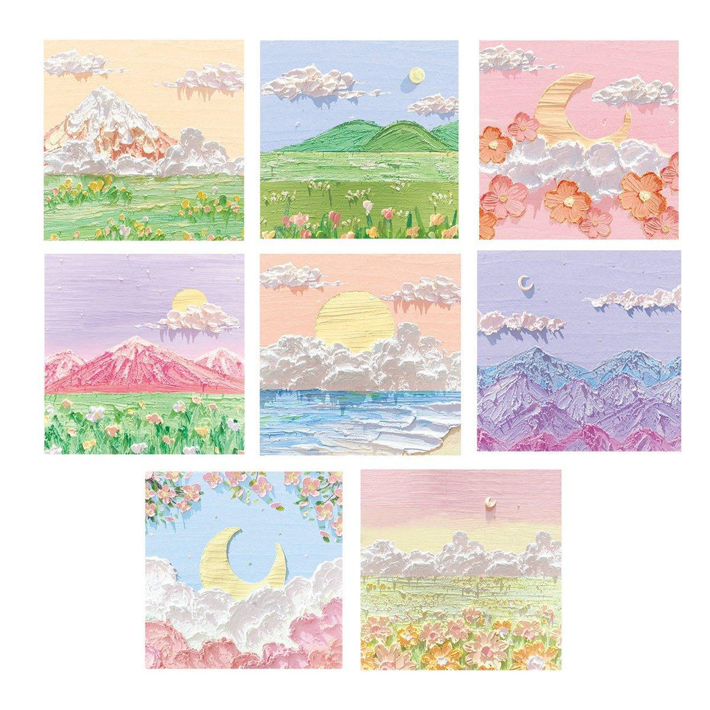 800 Sheets Colorful Oil Painting Sticky Notes Memo Pads Self-Adhesive Notes - 7#