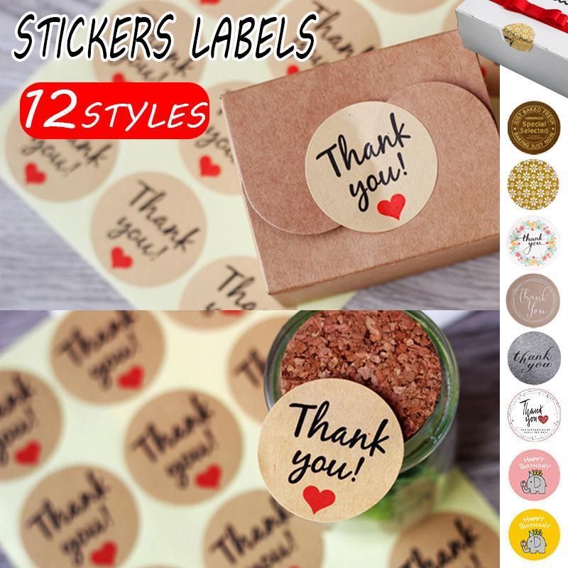 UP TO 80PCS Stickers Labels Thank You Stickers Gift Wrapping Craft Scrapbook DIY - 8*5PCS Style 5