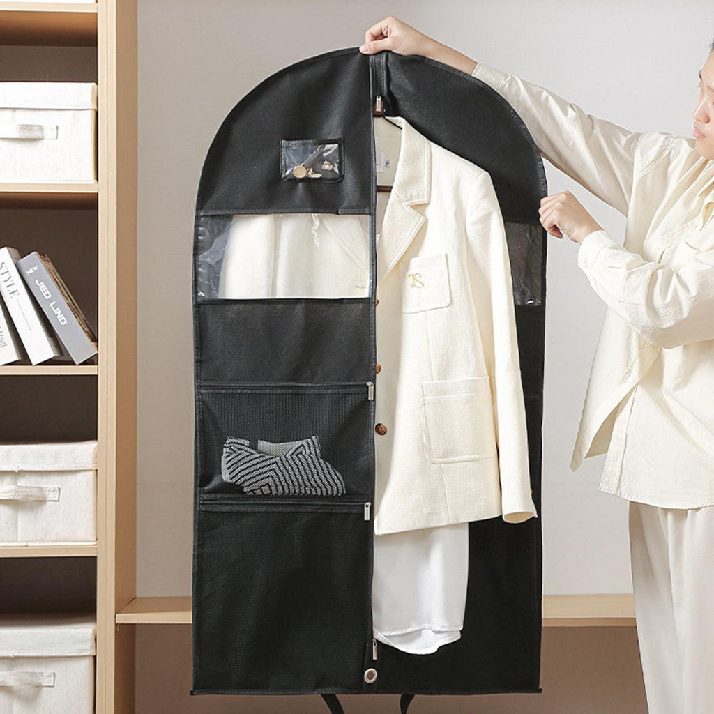 2pcs Hanging Closet Garment Dust Cover Storage Bag Clothes Protector Organizer - 130CM