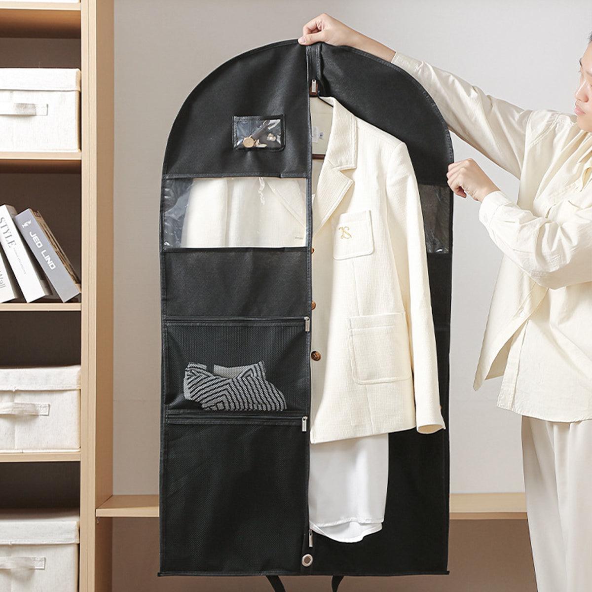 2pcs Hanging Closet Garment Dust Cover Storage Bag Clothes Protector Organizer - 130CM
