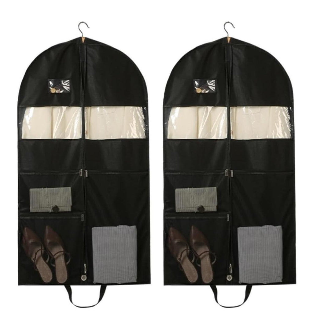 2pcs Hanging Closet Garment Dust Cover Storage Bag Clothes Protector Organizer - 130CM