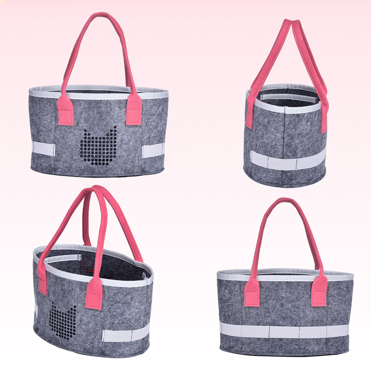 2pcs Doll Storage Organization Bag Felt Handbag Toy Organizer Storage