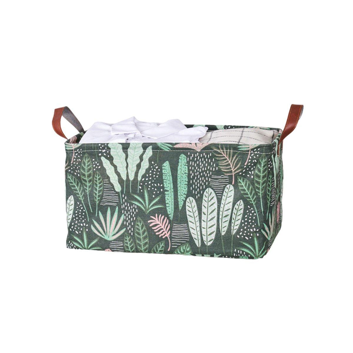 2pcs Foldable Cotton Linen Storage Baskets Home Organizer Box Office Supplies - Fish