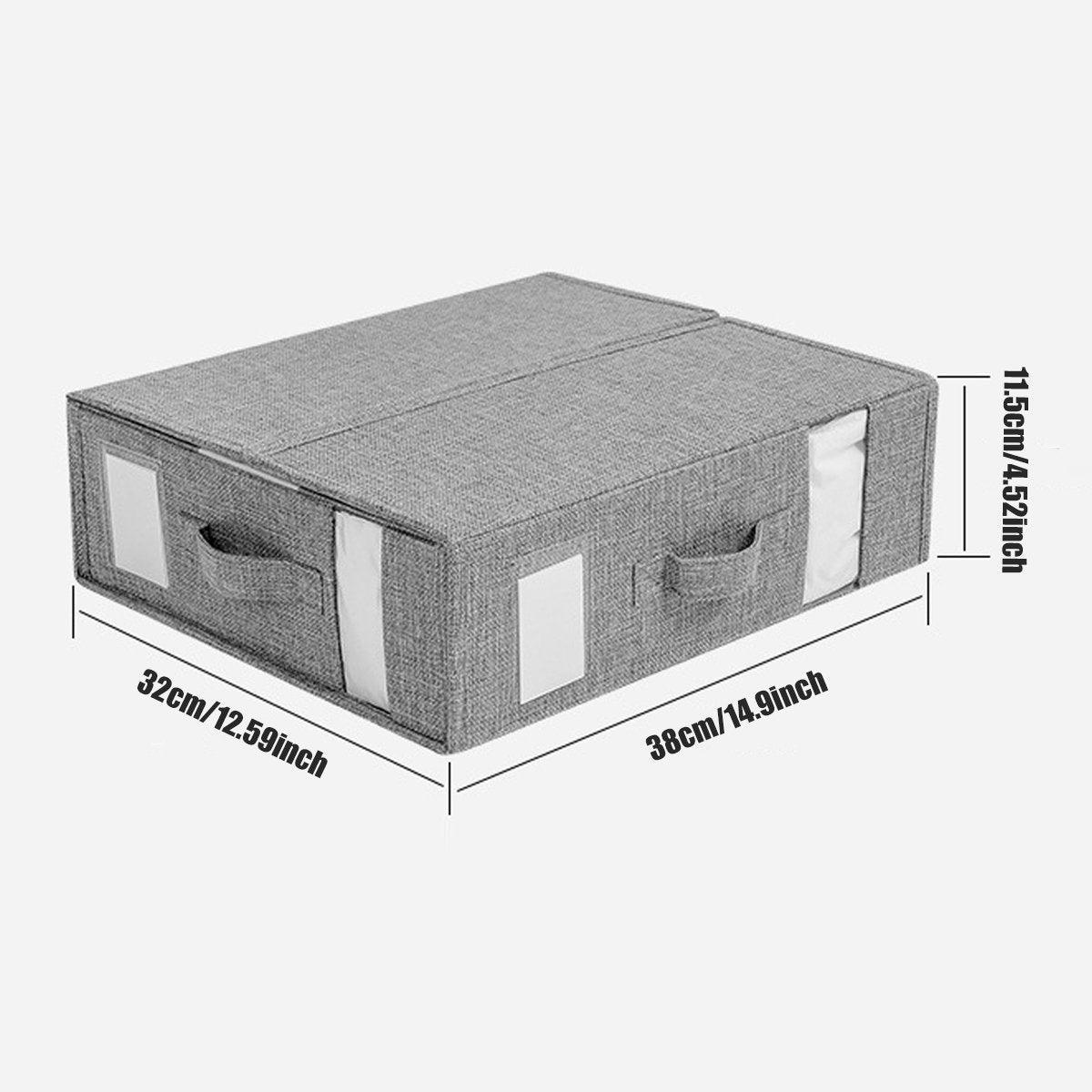 Fabric Storage Box Set Bedding Organizer Closet Blanket Quilt Storage Containers - White