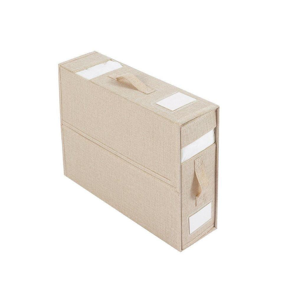 Fabric Storage Box Set Bedding Organizer Closet Blanket Quilt Storage Containers - White