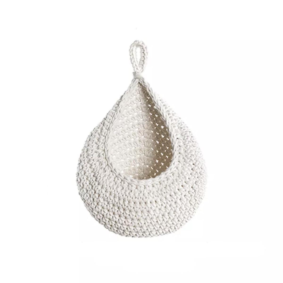 Cotton Rope Woven Storage Basket Wall Mount Fruit Vegetable Organizer Container - Max