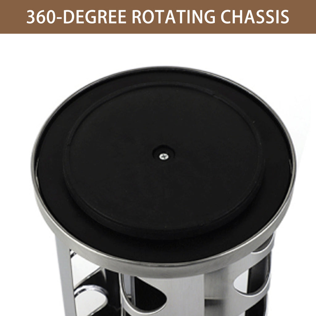 Stainless Steel Rotating Spice Rack Organizer Kitchen Seasoning Jar Holder Use