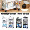 Multi Layer Rolling Storage Cart Kitchen Bathroom Organizer Shelf with Wheels - 3-Black
