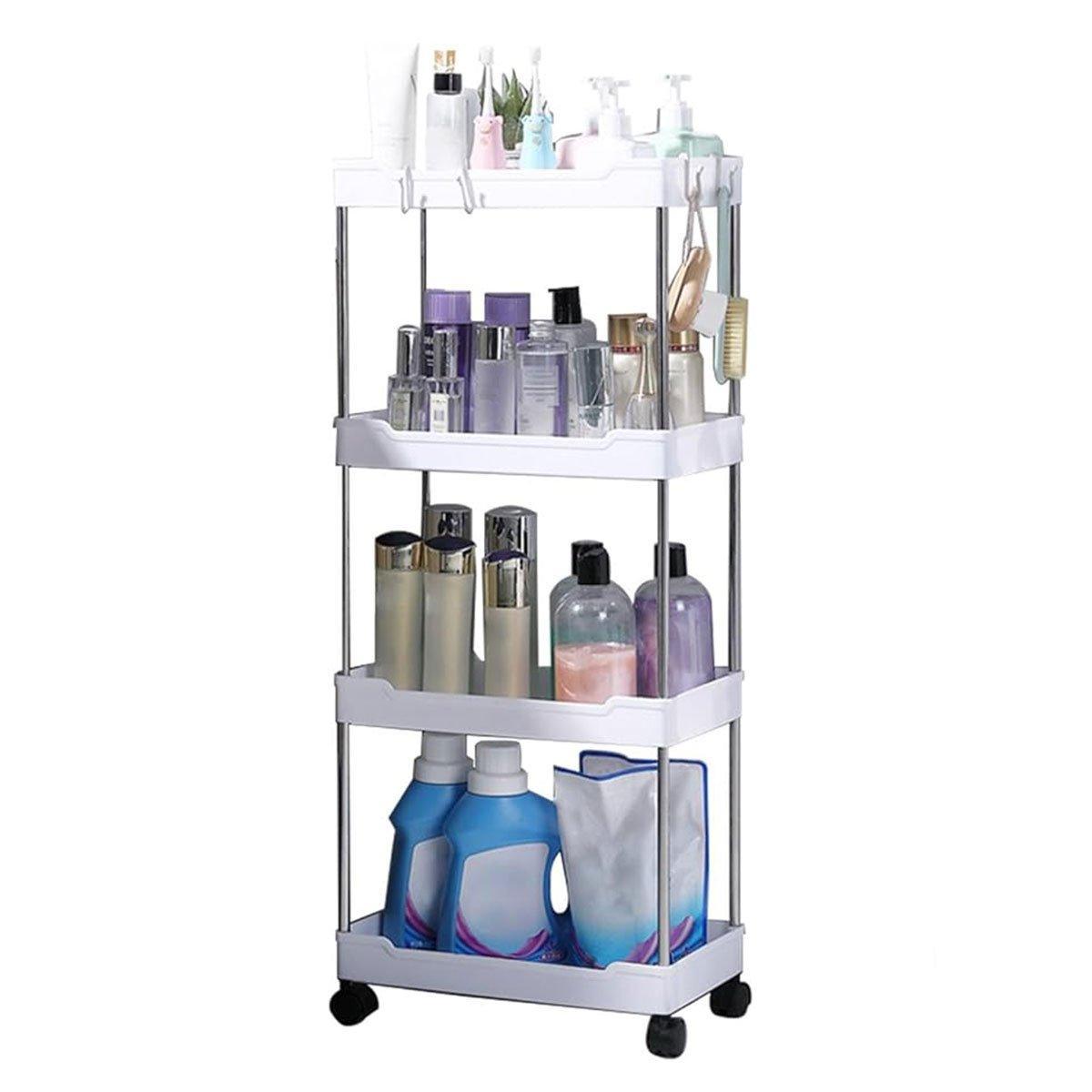 Multi Layer Rolling Storage Cart Kitchen Bathroom Organizer Shelf with Wheels - 3-Black