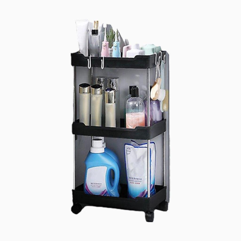 Multi Layer Rolling Storage Cart Kitchen Bathroom Organizer Shelf with Wheels - 3-White