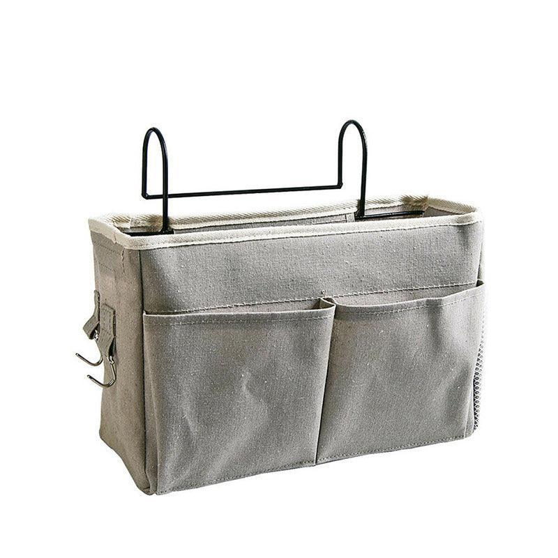 Hanging Bedside Storage Caddy with Pockets for Bunk Bed Dorm Couch Organizing - Blue Clouds