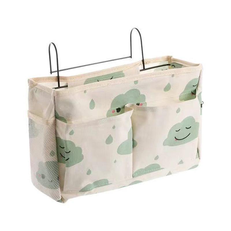 Hanging Bedside Storage Caddy with Pockets for Bunk Bed Dorm Couch Organizing - Green