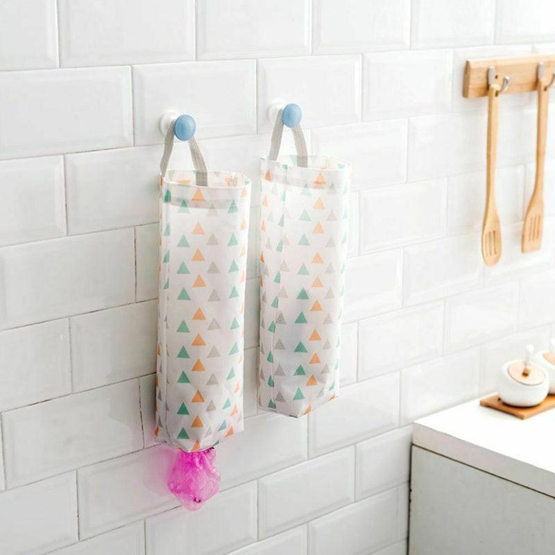 Plastic Bag Bags Hanger Organizer Storage Kitchen Trash Garbage Dispenser Holder - Red