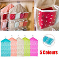16 Pockets Hanging Wardrobe Storage Organizer Bag for Socks and Underwear - Cream