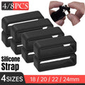 4/8pcs Watch Silicone Gel Ring Bracelet Rubber Bands for Men Women Fashion - 24mm-4pcs
