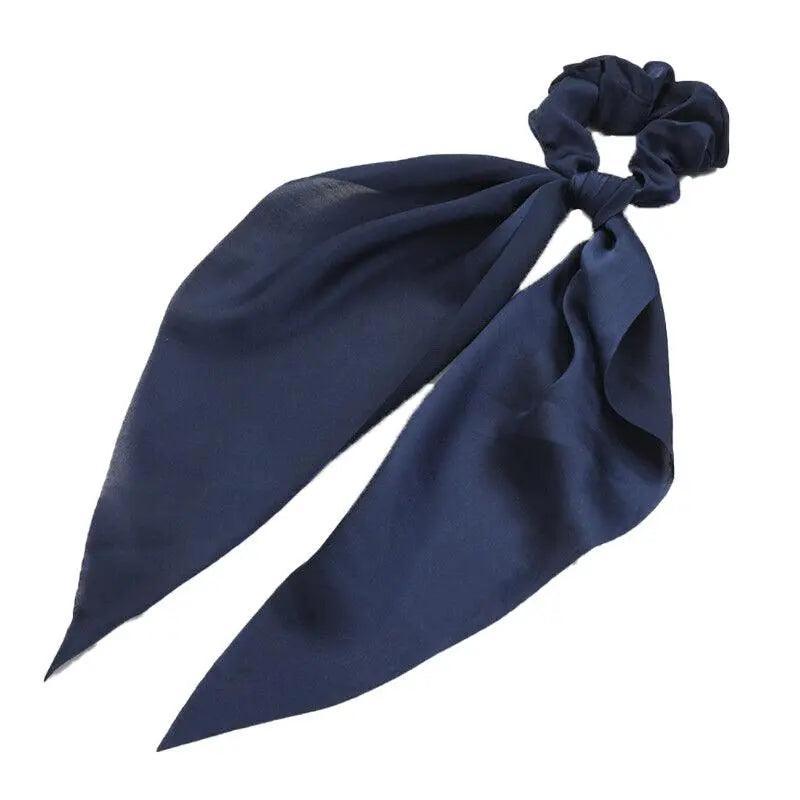 Chiffon Ponytail Scarf Bow Elastic Hair Rope Tie Scrunchies Ribbon Hair Bands - Coffee