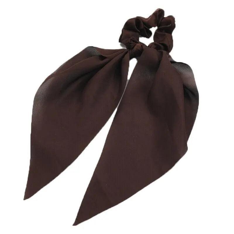 Chiffon Ponytail Scarf Bow Elastic Hair Rope Tie Scrunchies Ribbon Hair Bands - Green