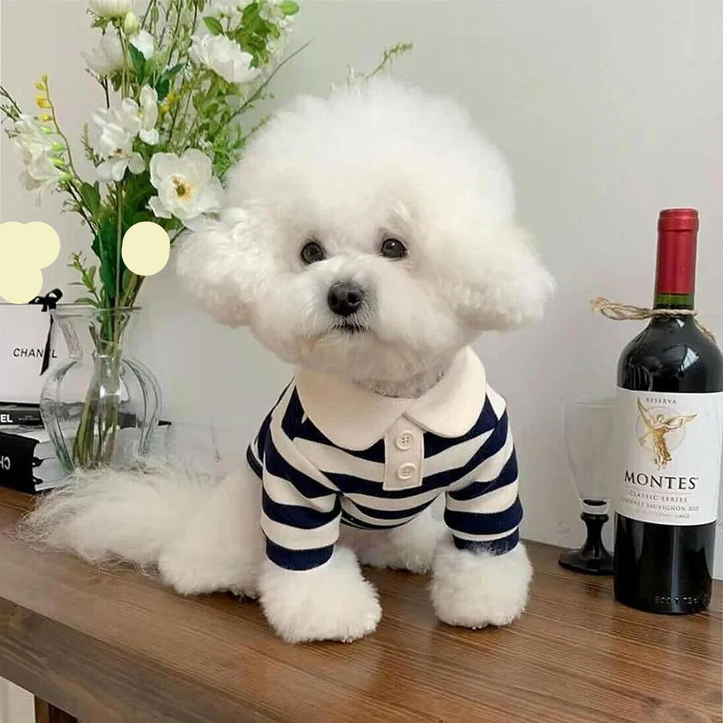 Short Sleeve Summer Striped Pet Tee Round Neck Comfortable Shirt for Dogs Cats - S