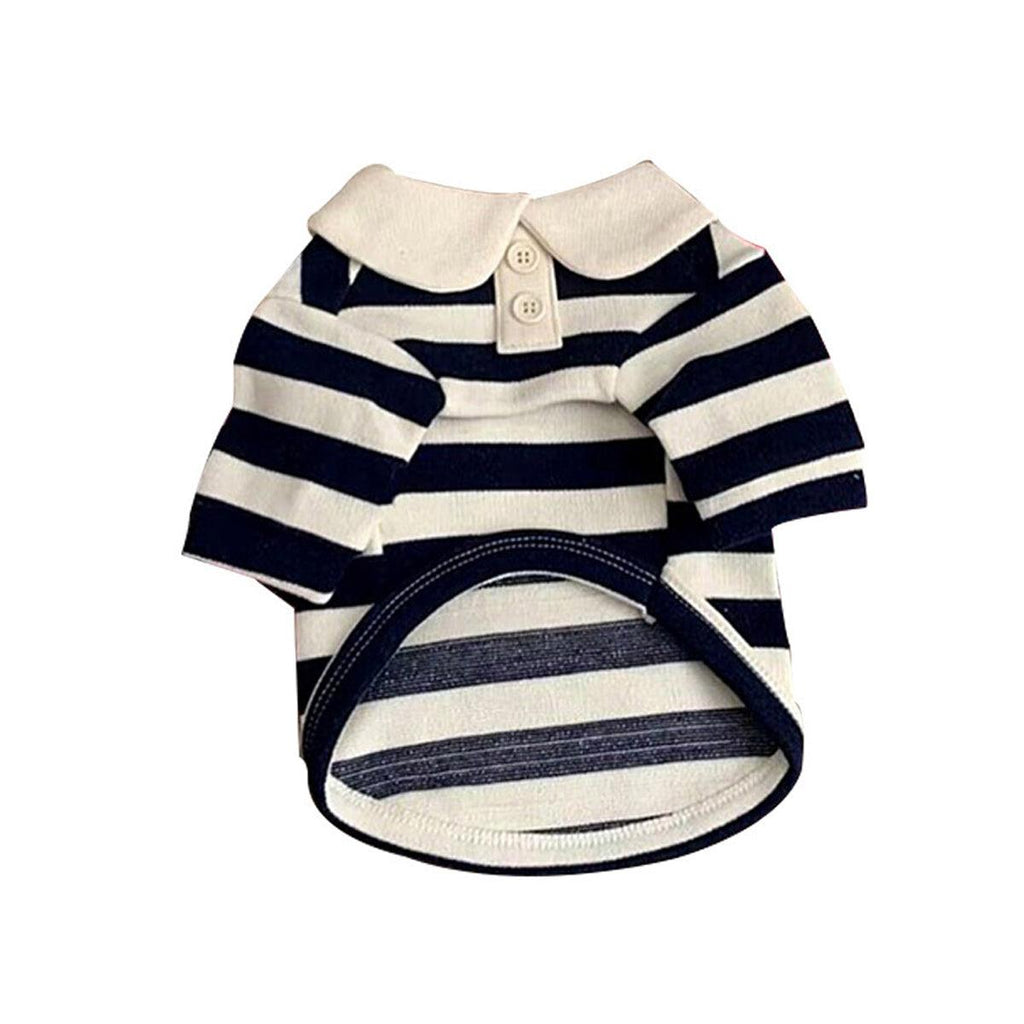Short Sleeve Summer Striped Pet Tee Round Neck Comfortable Shirt for Dogs Cats - S