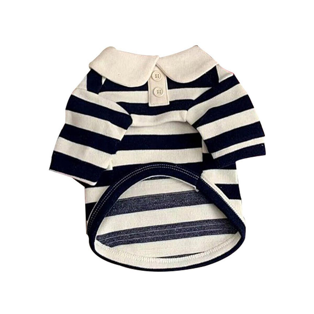 Short Sleeve Summer Striped Pet Tee Round Neck Comfortable Shirt for Dogs Cats - S