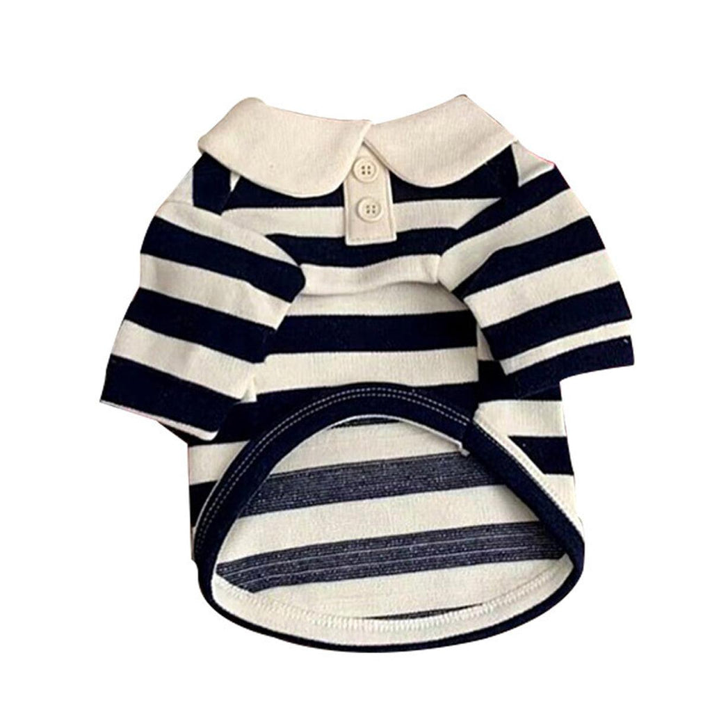 Short Sleeve Summer Striped Pet Tee Round Neck Comfortable Shirt for Dogs Cats - S