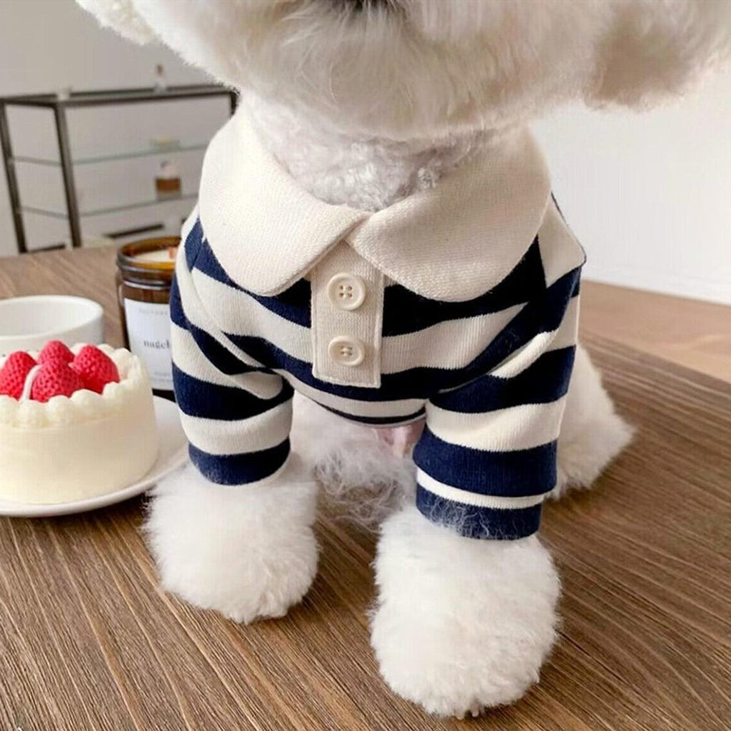 Short Sleeve Summer Striped Pet Tee Round Neck Comfortable Shirt for Dogs Cats - XXL