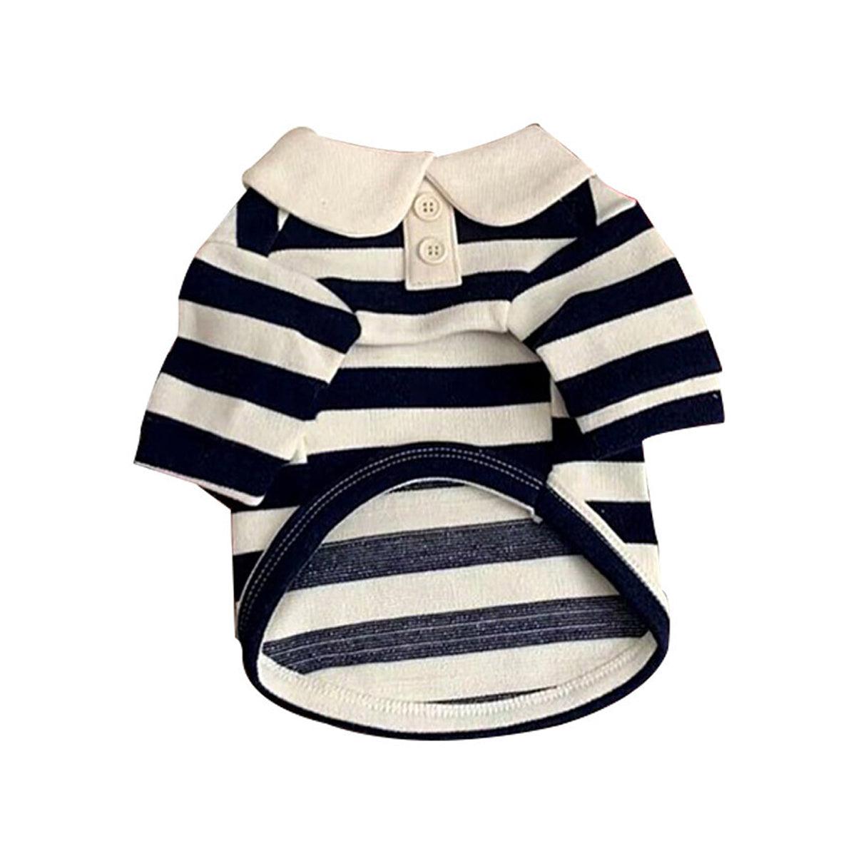 Short Sleeve Summer Striped Pet Tee Round Neck Comfortable Shirt for Dogs Cats - XXL
