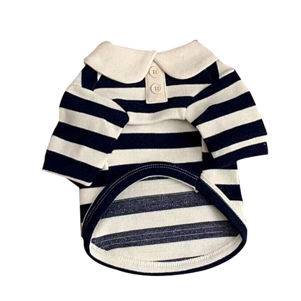 Short Sleeve Summer Striped Pet Tee Round Neck Comfortable Shirt for Dogs Cats - XXL