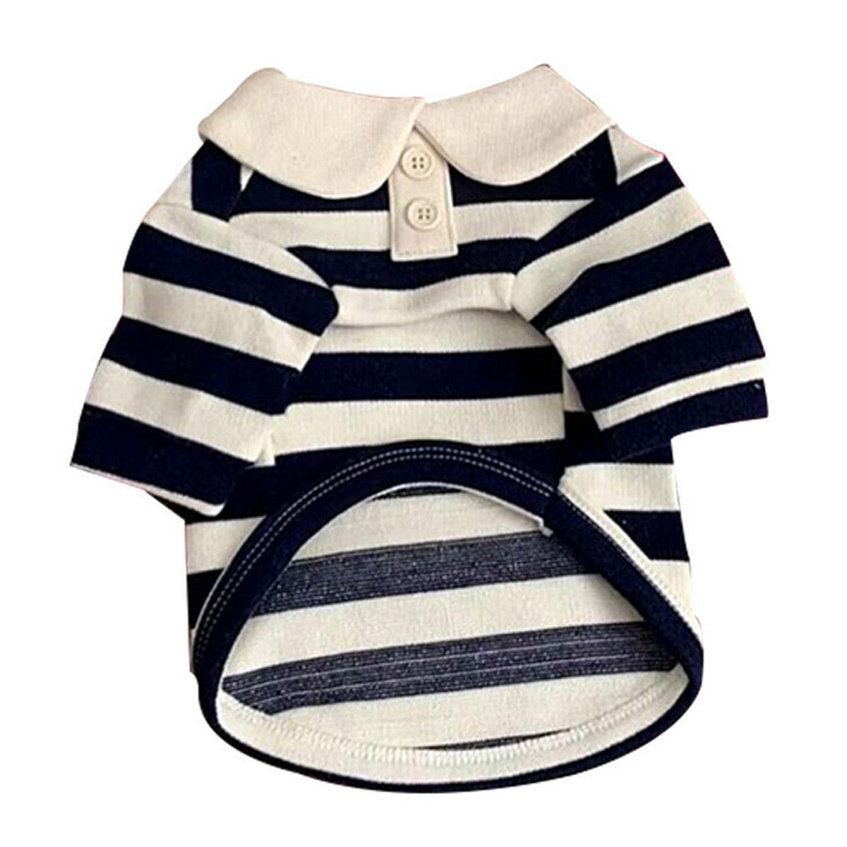 Short Sleeve Summer Striped Pet Tee Round Neck Comfortable Shirt for Dogs Cats - XXL