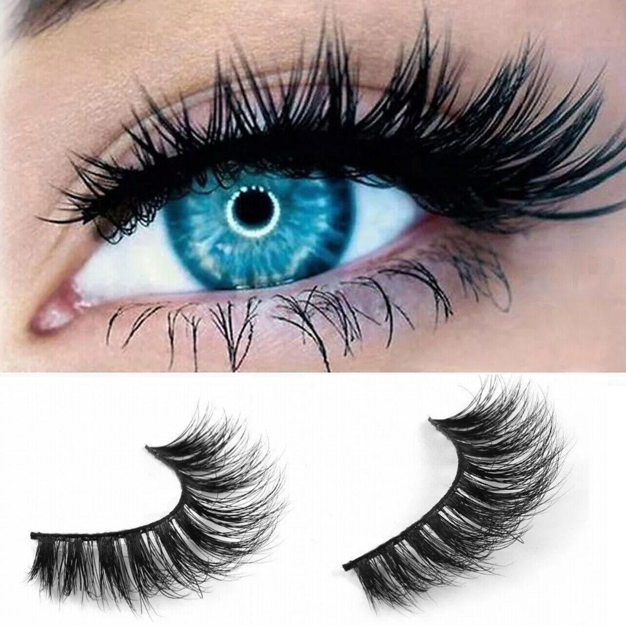 5 Pairs 3D Thick Mink Fake False Eyelashes Natural Long Wispy Makeup Lashes Au - 3D-46