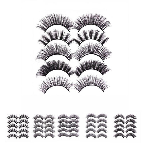 5 Pairs 3D Thick Mink Fake False Eyelashes Natural Long Wispy Makeup Lashes Au - 3D-47