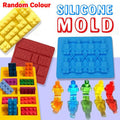 Brick Figure Man Silicone Mold Chocolate Block Cake Mould Ice Cube Tray - Large Rectangular(Random colour)