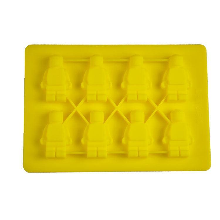 Brick Figure Man Silicone Mold Chocolate Block Cake Mould Ice Cube Tray - Large Rectangular(Random colour)