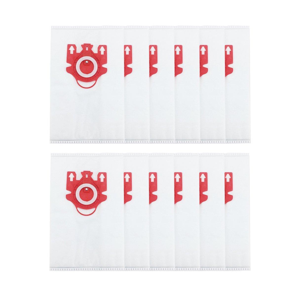 12x Vacuum Cleaner Bags for Miele 3D GN Complete C2 C3 S2 S5 S8 S5211 Models - Red