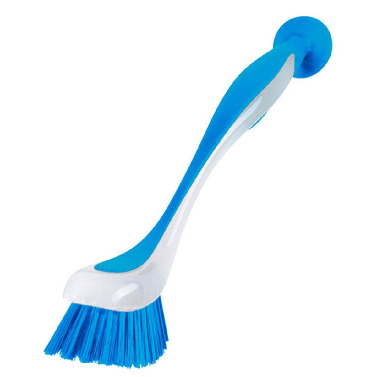 Multi Functional Long Handle Cleaning Brush Vertical Suction Kitchen Brush - Red