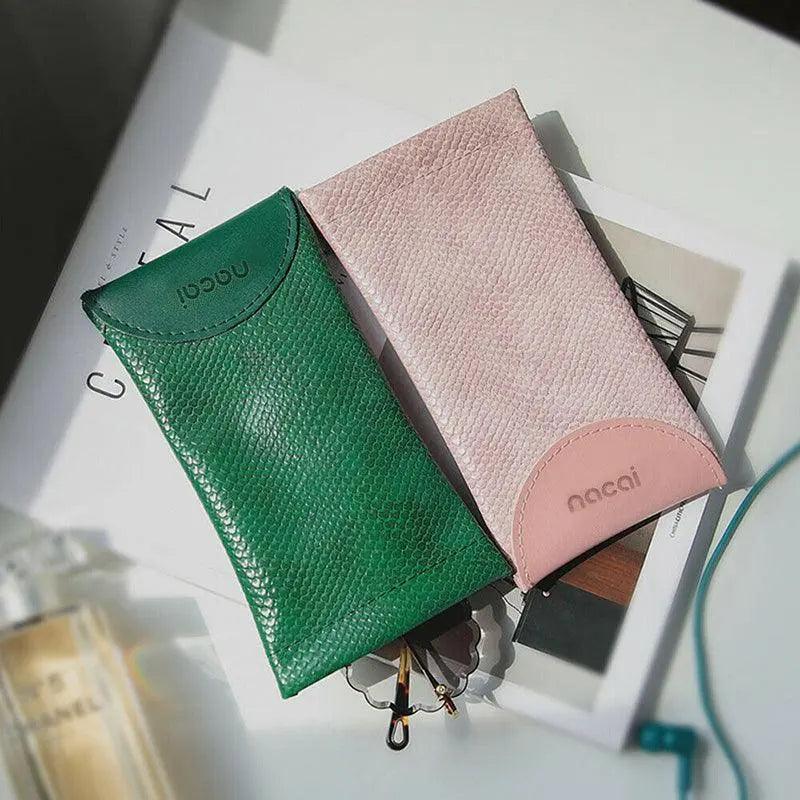 Mouth Snapped Sunglasses Eyeglass Glasses Case Soft Pouch Bag Pocket Spectacle - Pink