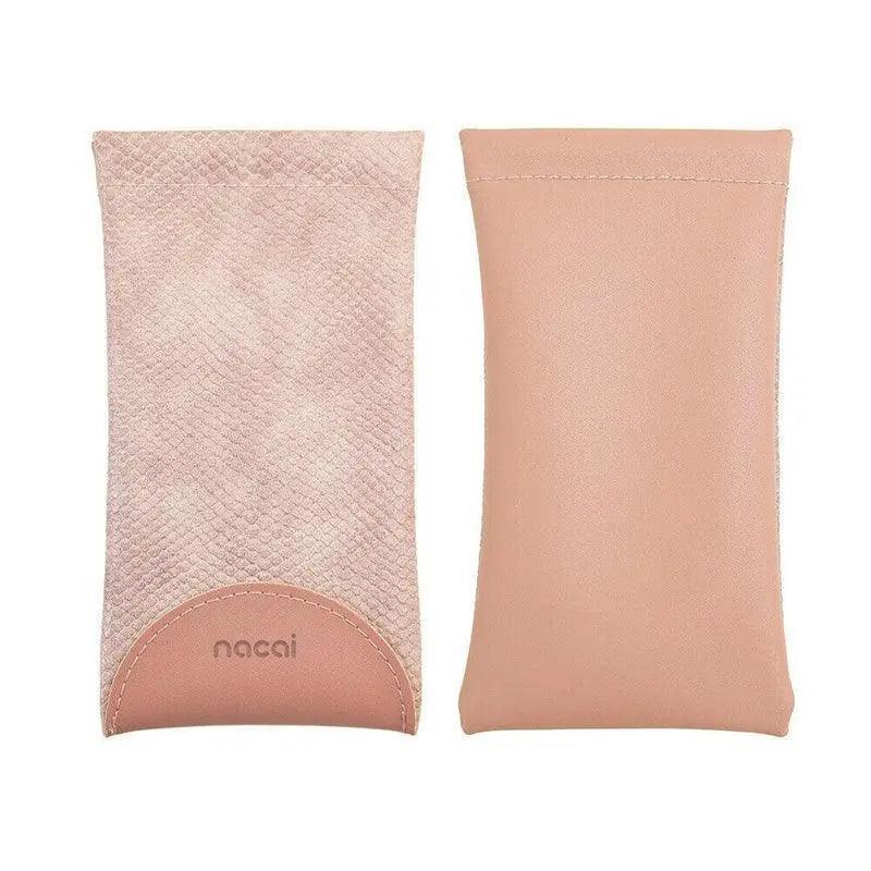 Mouth Snapped Sunglasses Eyeglass Glasses Case Soft Pouch Bag Pocket Spectacle - Pink