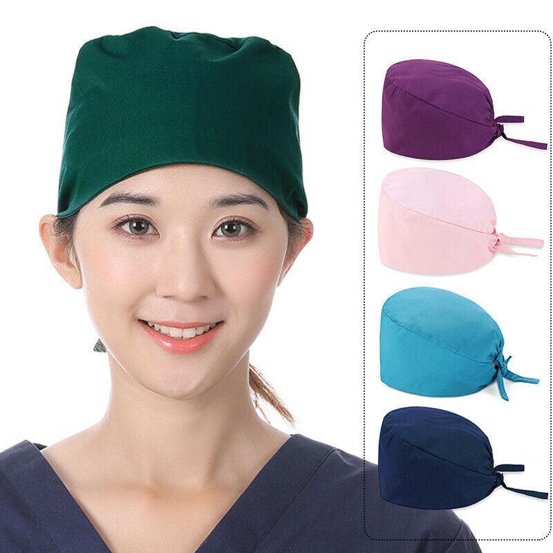 100% Cotton Unisex Surgical Scrub Cap for Doctors & Nurses - Blue