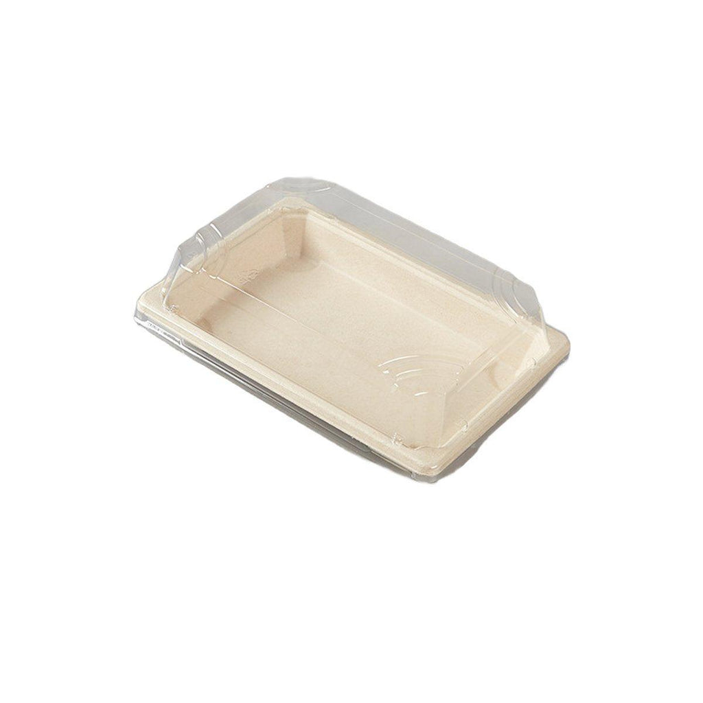 50pcs Eco-Friendly Sushi Box Rectangular Biodegradable Lunch Packaging Plate - 16.4 cm x 11.4 cm x 4.5 cm