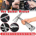 6-19mm Steel T Shaped Hex Wrench Hand Tool Spanner Socket Adapter Repair - 17mm