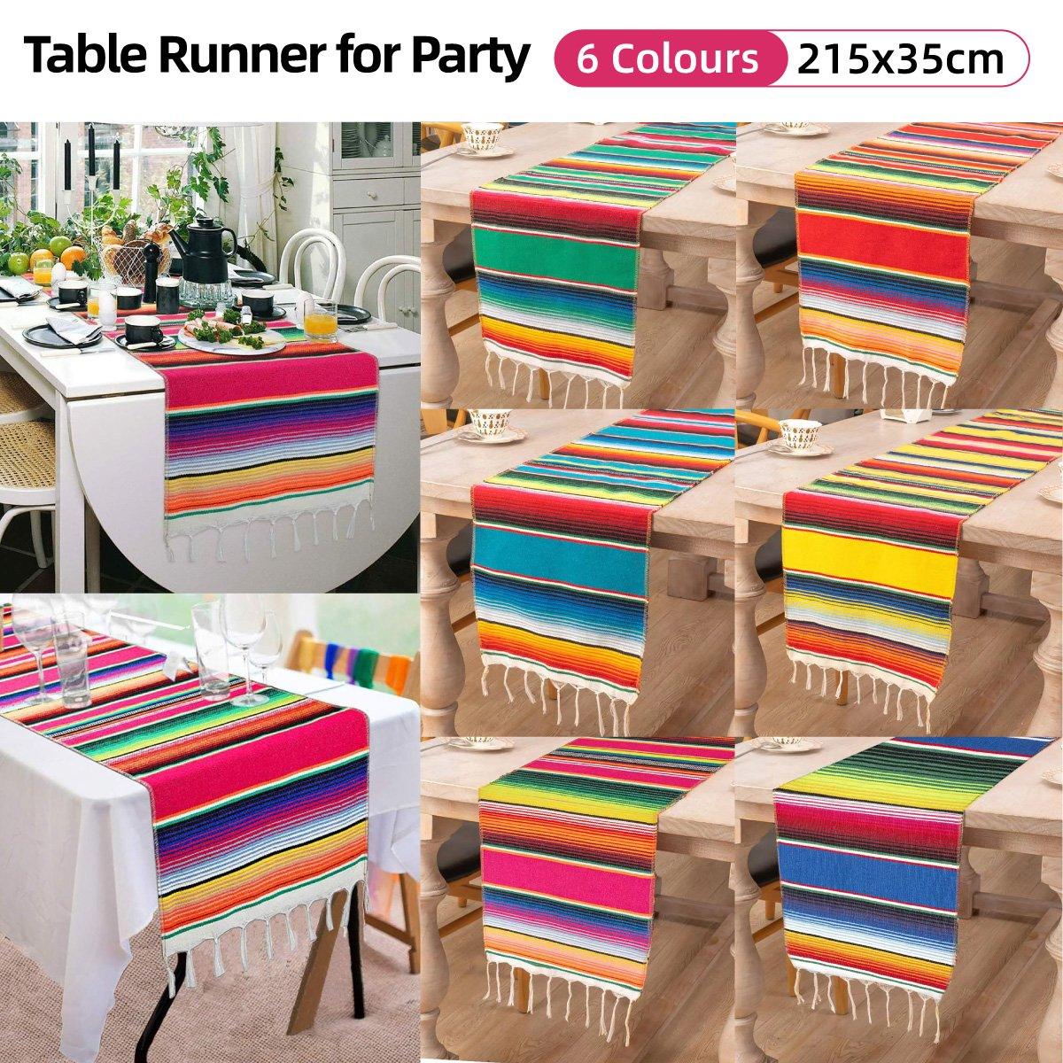 Woven Blanket Tassel Party Tablecloth Home Decoration Table Flags Cover Cloth - Dark Blue