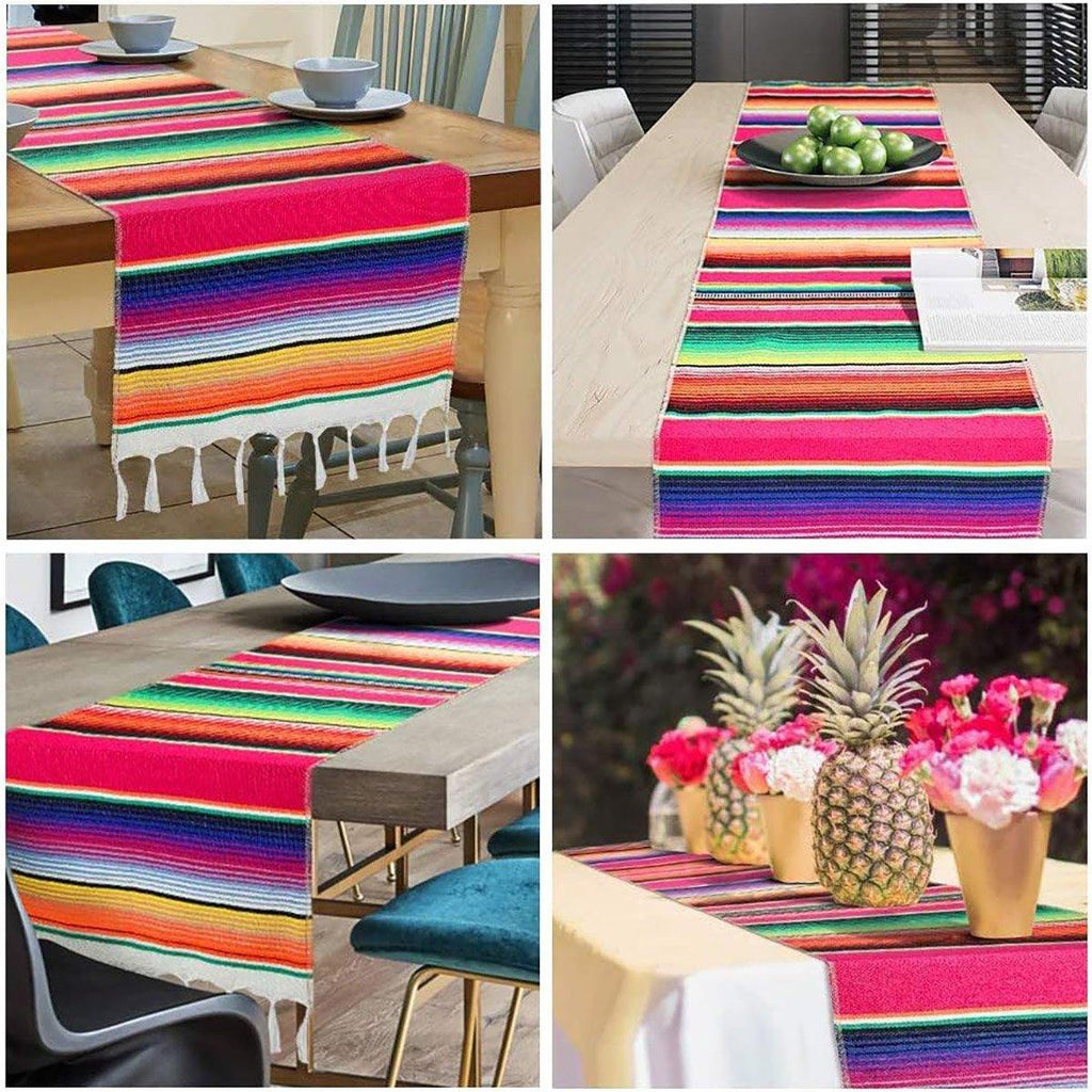 Woven Blanket Tassel Party Tablecloth Home Decoration Table Flags Cover Cloth - Dark Blue