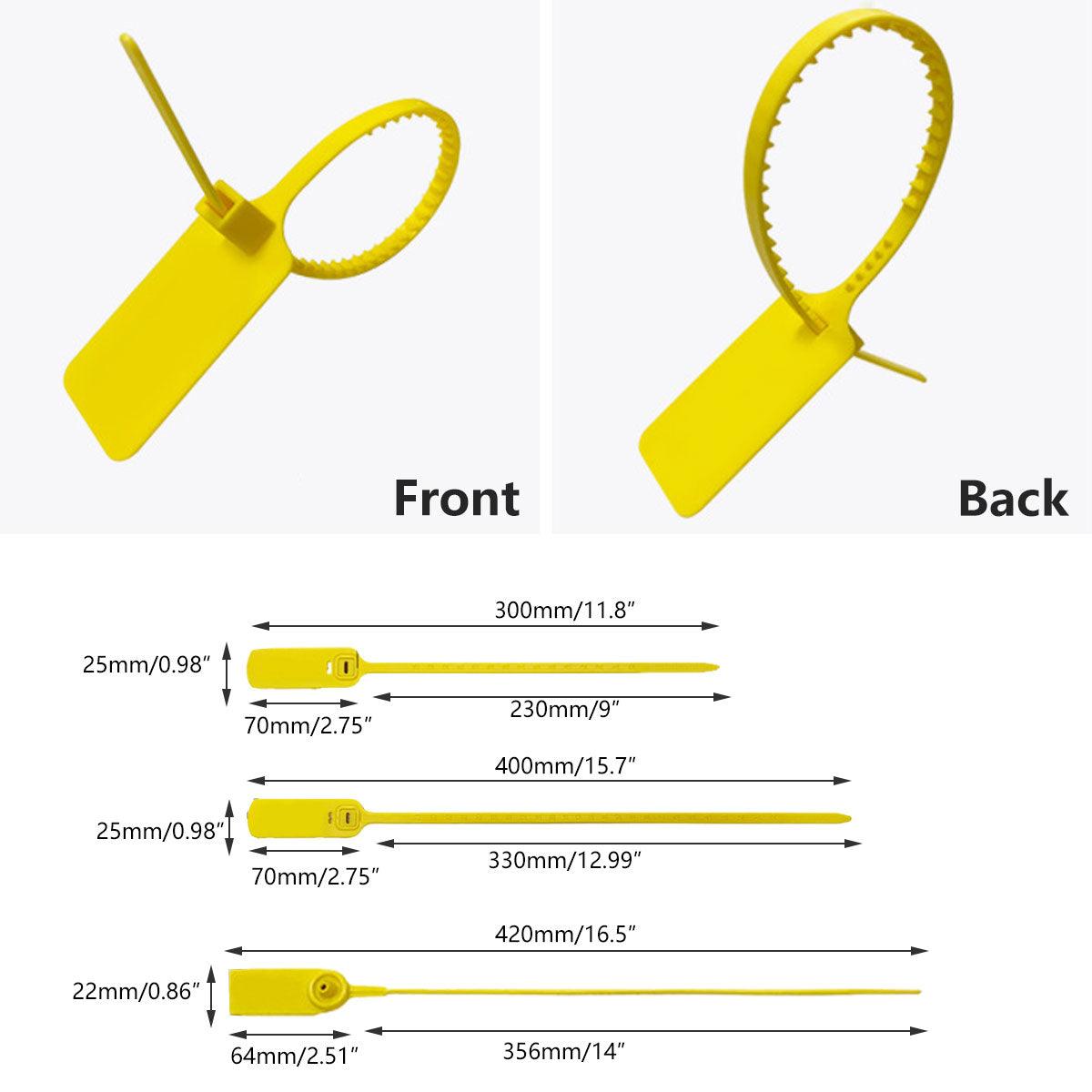 100pcs Plastic Seal Security Tags Plastic Label Tabs Ties for Luggage Bags - Yellow-420mm