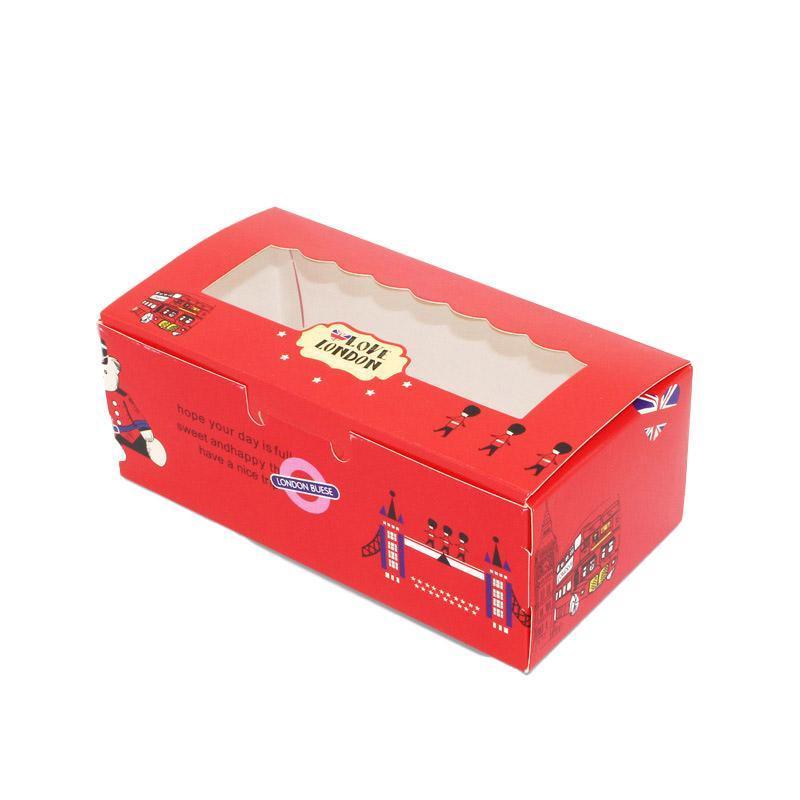 50PCS Set of 2 Premium Cake Packaging Boxes Clear Window Food Grade Cardboard - England-50pcs